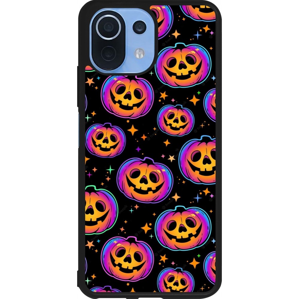 Coque Xiaomi Mi 11 Lite 5G - Silicone rigide noir Halloween 2024 rainbow pumpkins