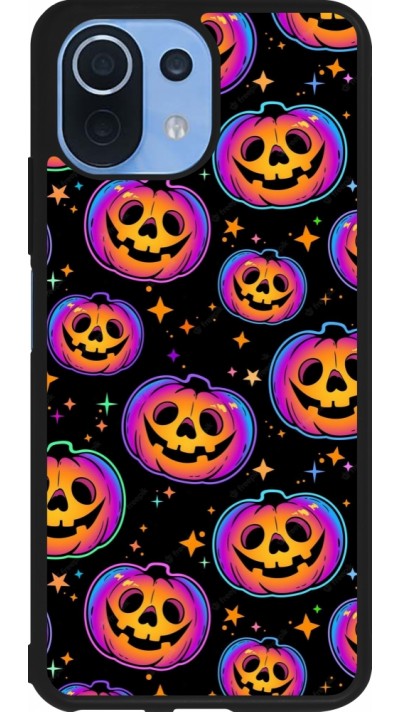 Coque Xiaomi Mi 11 Lite 5G - Silicone rigide noir Halloween 2024 rainbow pumpkins