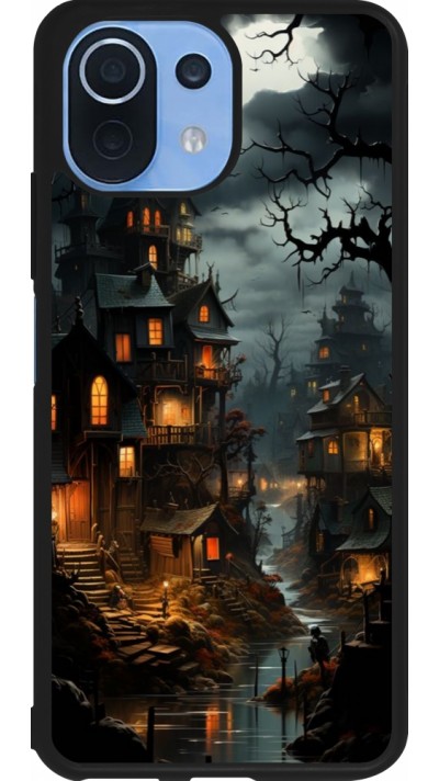 Coque Xiaomi Mi 11 Lite 5G - Silicone rigide noir Halloween 2024 scary town