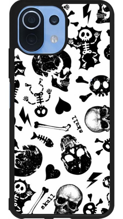 Coque Xiaomi Mi 11 Lite 5G - Silicone rigide noir Halloween 2024 skeleton mix