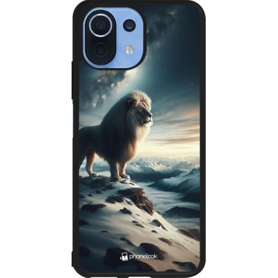 Coque Xiaomi Mi 11 Lite 5G - Silicone rigide noir Le lion blanc