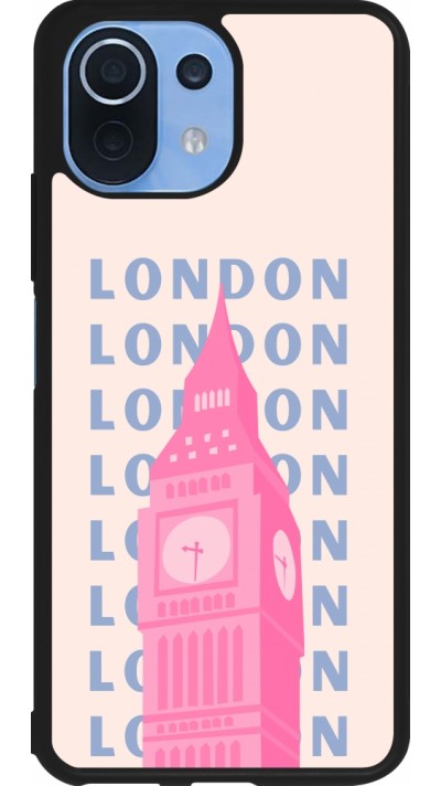 Coque Xiaomi Mi 11 Lite 5G - Silicone rigide noir London Pink Print