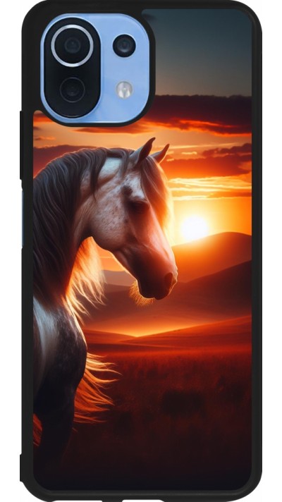 Coque Xiaomi Mi 11 Lite 5G - Silicone rigide noir Majestic Sunset Horse