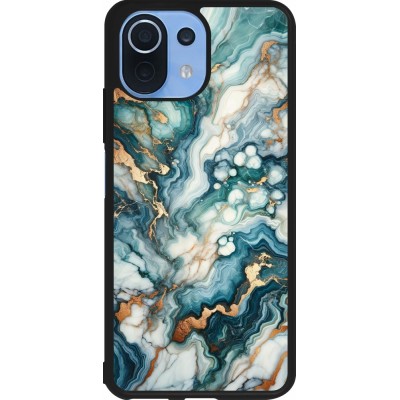 Coque Xiaomi Mi 11 Lite 5G - Silicone rigide noir Marbre Vert Bleu Doré