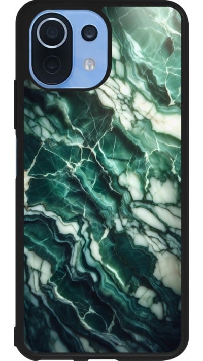 Coque Xiaomi Mi 11 Lite 5G - Silicone rigide noir Marbre vert majestueux