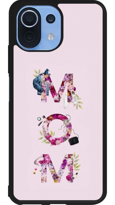 Coque Xiaomi Mi 11 Lite 5G - Silicone rigide noir Mom 2024 girly mom