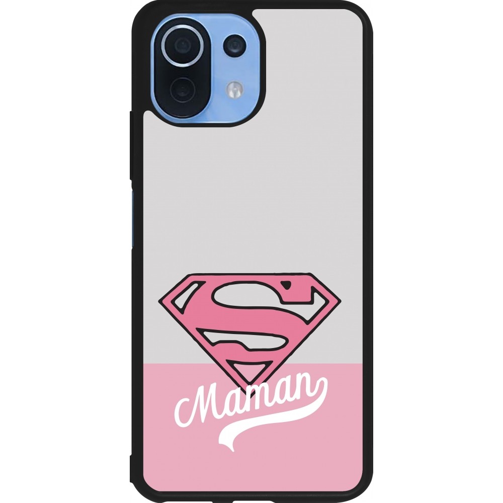 Coque Xiaomi Mi 11 Lite 5G - Silicone rigide noir Mom 2024 Super hero maman