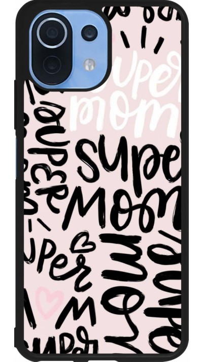 Coque Xiaomi Mi 11 Lite 5G - Silicone rigide noir Mom 2024 Super mom