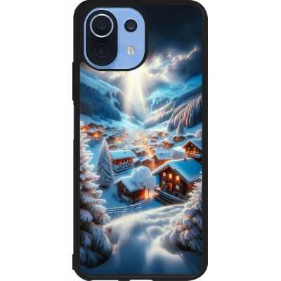 Coque Xiaomi Mi 11 Lite 5G - Silicone rigide noir Mont Neige Lumière