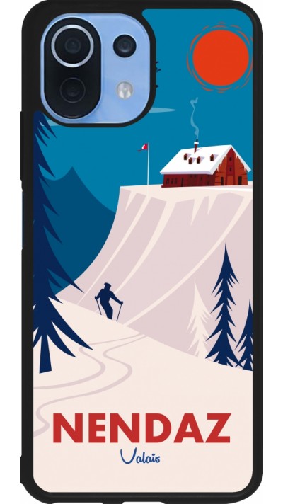 Coque Xiaomi Mi 11 Lite 5G - Silicone rigide noir Nendaz Cabane Ski