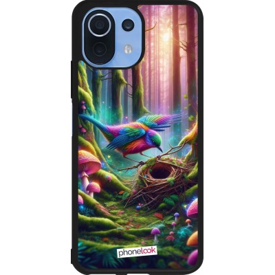 Coque Xiaomi Mi 11 Lite 5G - Silicone rigide noir Oiseau Nid Forêt