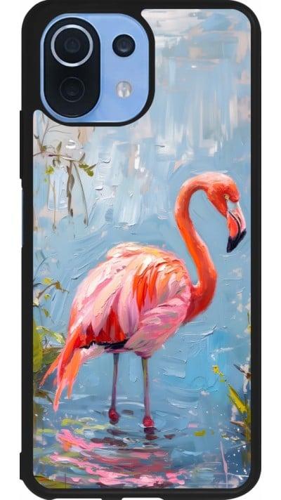 Coque Xiaomi Mi 11 Lite 5G - Silicone rigide noir Paint Flamingo