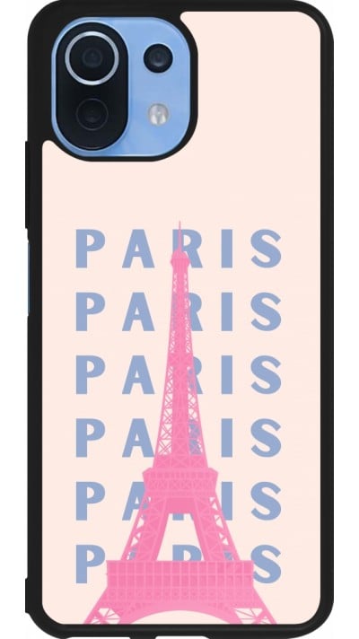 Coque Xiaomi Mi 11 Lite 5G - Silicone rigide noir Paris Pink Print