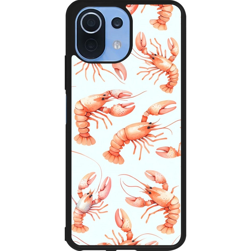 Coque Xiaomi Mi 11 Lite 5G - Silicone rigide noir Pattern de homards pastels