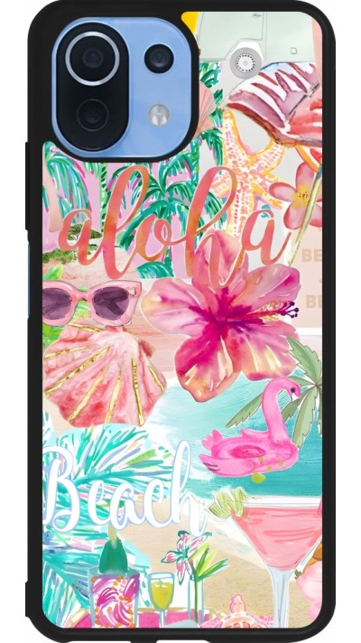 Coque Xiaomi Mi 11 Lite 5G - Silicone rigide noir Preppy Collage Aloha