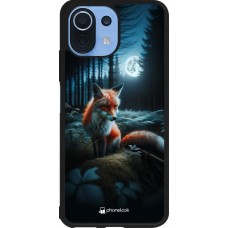 Coque Xiaomi Mi 11 Lite 5G - Silicone rigide noir Renard lune forêt