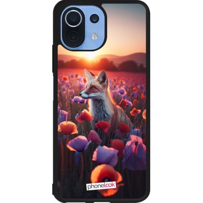 Coque Xiaomi Mi 11 Lite 5G - Silicone rigide noir Renard pourpre au crépuscule