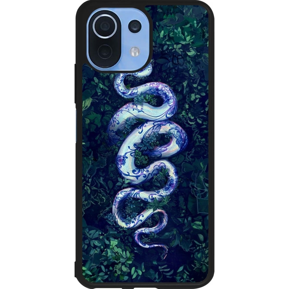 Coque Xiaomi Mi 11 Lite 5G - Silicone rigide noir Serpent Blue Anaconda