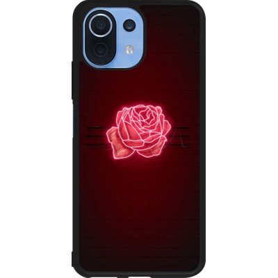 Coque Xiaomi Mi 11 Lite 5G - Silicone rigide noir Spring 23 neon rose