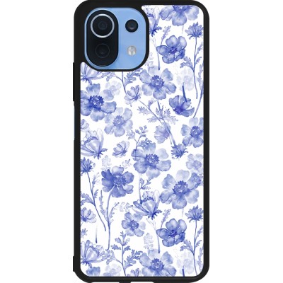 Coque Xiaomi Mi 11 Lite 5G - Silicone rigide noir Spring 23 watercolor blue flowers