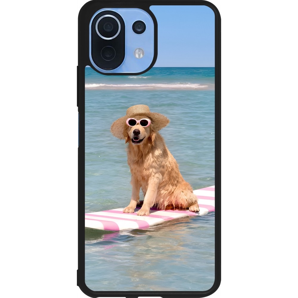 Coque Xiaomi Mi 11 Lite 5G - Silicone rigide noir Summer Dog on Paddle