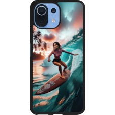 Coque Xiaomi Mi 11 Lite 5G - Silicone rigide noir Surfeuse Balinaise