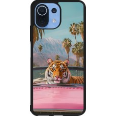 Coque Xiaomi Mi 11 Lite 5G - Silicone rigide noir Tigre voiture rose