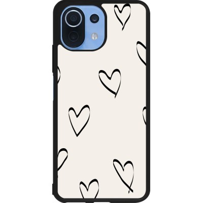 Coque Xiaomi Mi 11 Lite 5G - Silicone rigide noir Valentine 2023 minimalist hearts