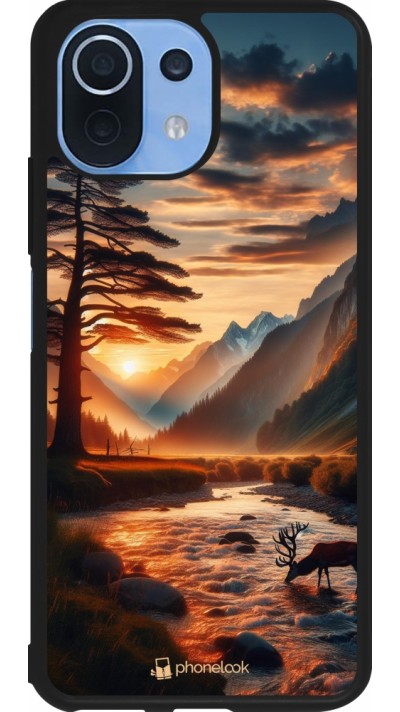 Coque Xiaomi Mi 11 Lite 5G - Silicone rigide noir Valley Sunset Deer Tree