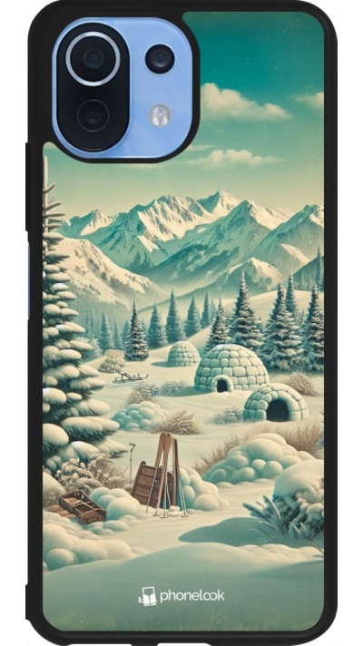 Coque Xiaomi Mi 11 Lite 5G - Silicone rigide noir Vintage Snowy Mountain Igloo