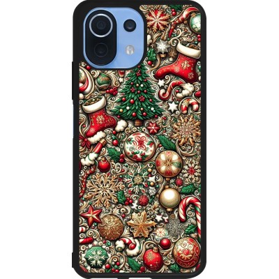 Coque Xiaomi Mi 11 Lite 5G - Silicone rigide noir Noël 2023 micro pattern