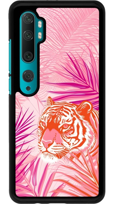 Coque Xiaomi Mi Note 10 / Note 10 Pro - Tigre palmiers roses
