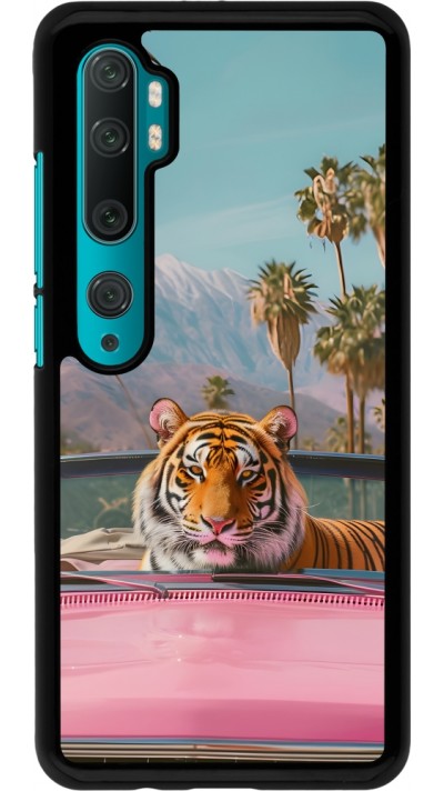 Coque Xiaomi Mi Note 10 / Note 10 Pro - Tigre voiture rose
