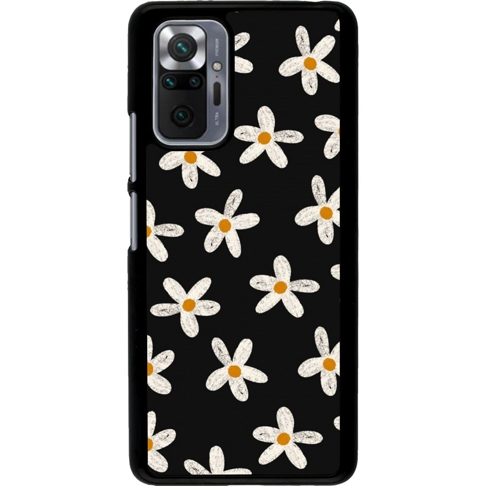 Coque Xiaomi Redmi Note 10 Pro - Easter 2024 white on black flower