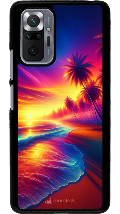 Coque Xiaomi Redmi Note 10 Pro - Plage coucher soleil flashy