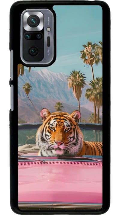 Coque Xiaomi Redmi Note 10 Pro - Tigre voiture rose