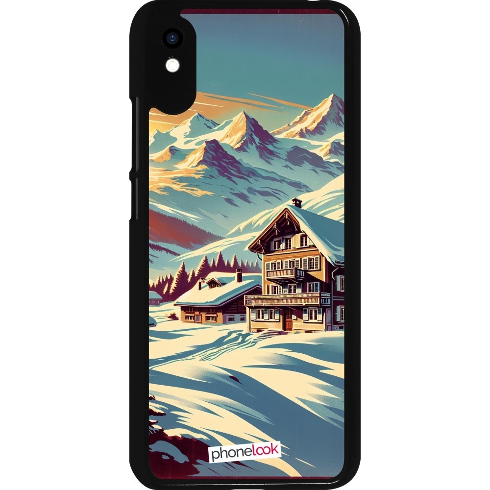 Xiaomi Redmi 9A Case Hülle - Chalet Berg verschneit