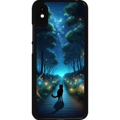 Coque Xiaomi Redmi 9A - Chat noir promenade