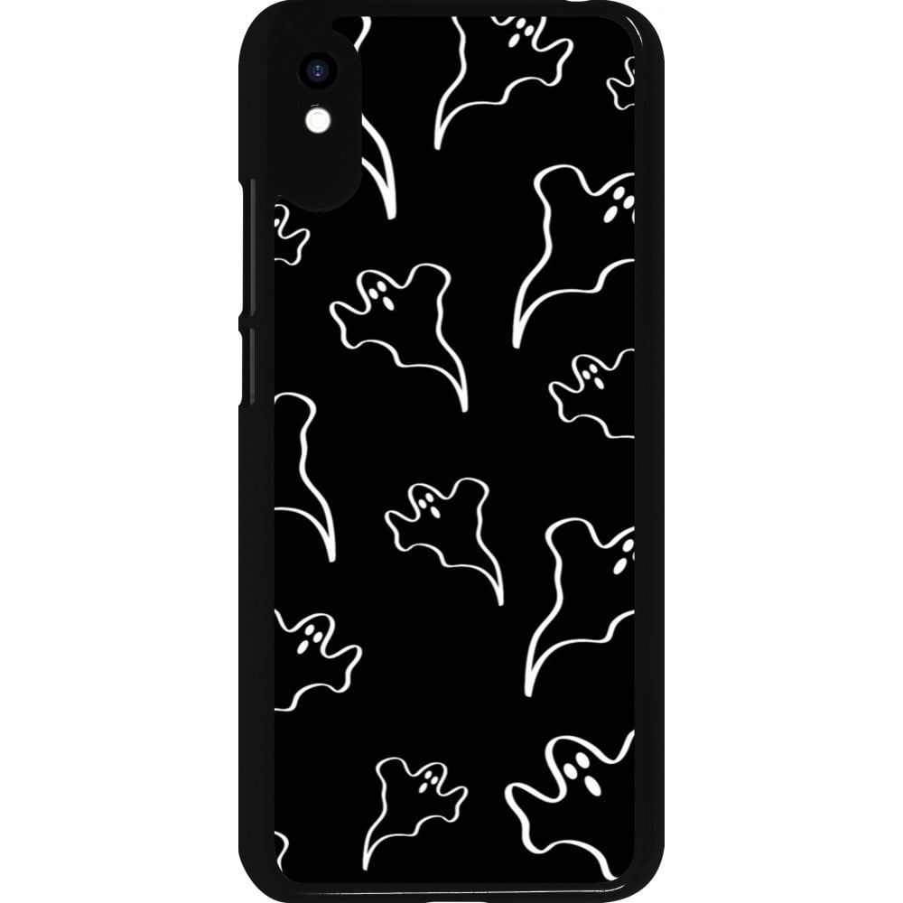 Coque Xiaomi Redmi 9A - Halloween 2024 black and white ghosts