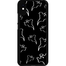 Coque Xiaomi Redmi 9A - Halloween 2024 black and white ghosts