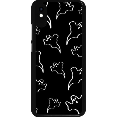 Xiaomi Redmi 9A Case Hülle - Halloween 2024 black and white ghosts