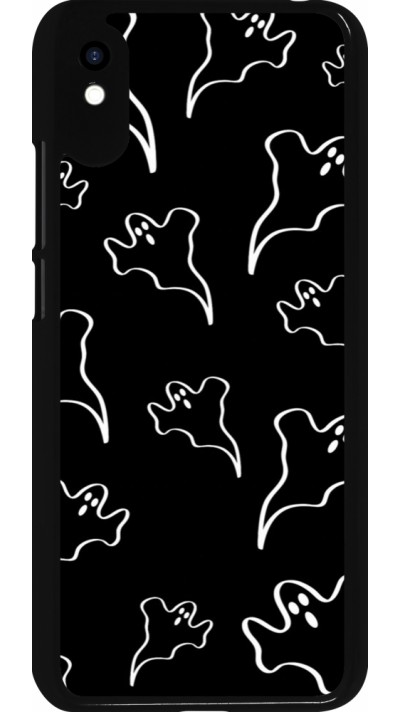 Coque Xiaomi Redmi 9A - Halloween 2024 black and white ghosts