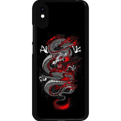 Coque Xiaomi Redmi 9A - Japanese style Dragon Tattoo Red Black