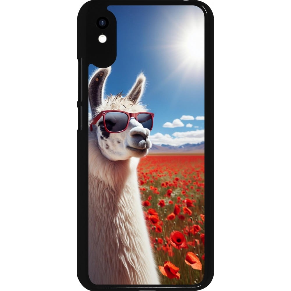 Coque Xiaomi Redmi 9A - Lama Chic en Coquelicot