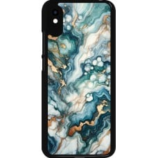 Coque Xiaomi Redmi 9A - Marbre Vert Bleu Doré