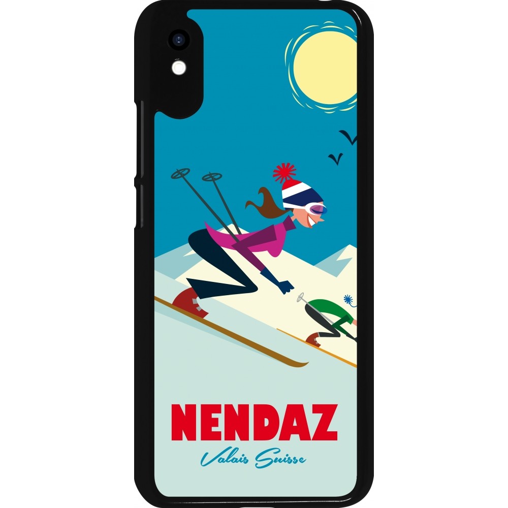 Xiaomi Redmi 9A Case Hülle - Nendaz Ski Downhill