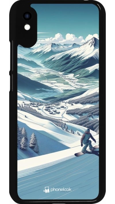 Coque Xiaomi Redmi 9A - Snowboarder Montagne