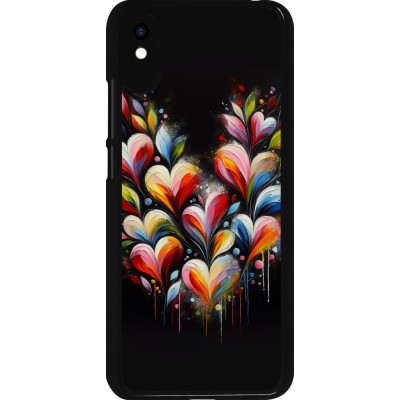 Coque Xiaomi Redmi 9A - Valentine 2024 Coeur Noir Abstrait