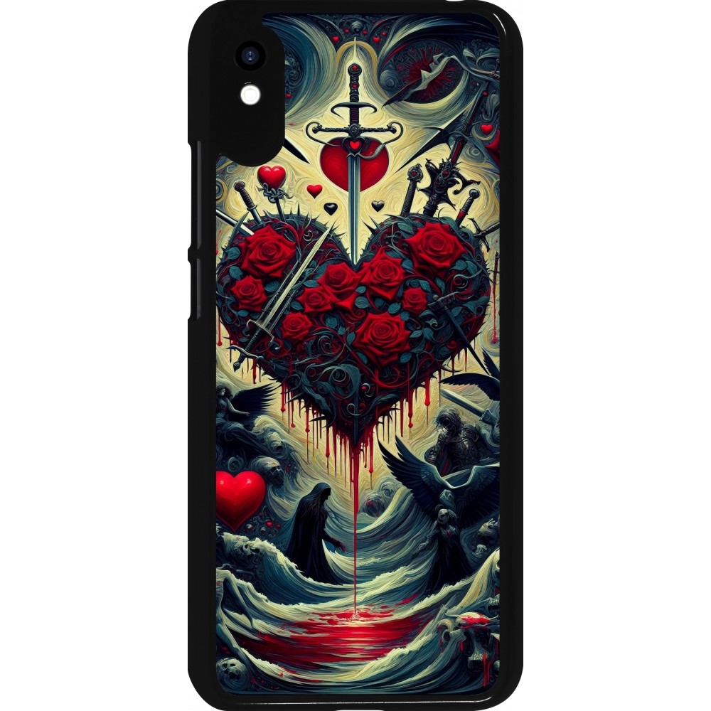 Coque Xiaomi Redmi 9A - Dark Love Coeur Sang