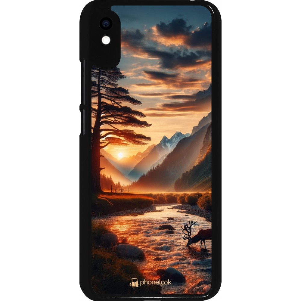 Coque Xiaomi Redmi 9A - Valley Sunset Deer Tree